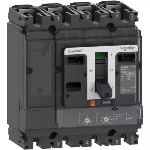C10F4TM080D1 NSX100F 36kA DCPV 4P 80A TMD Schneider Electric c10f4tm080d1