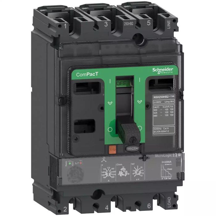 C10H32M050 NSX100H 70kA AC 3P3D 50A 2.2M Schneider Electric c10h32m050
