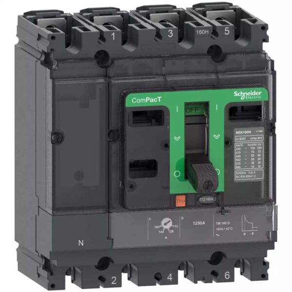 C10H6TM016 NSX100H 70kA AC 4P3D 16A TMD Schneider Electric c10h6tm016