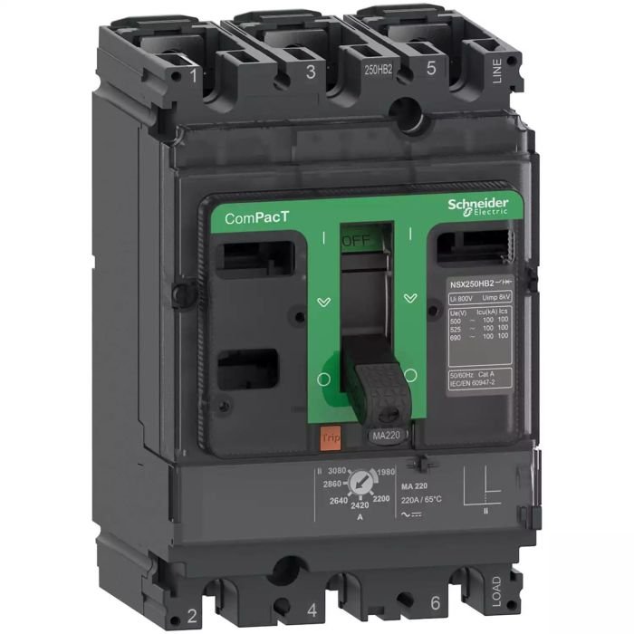c10n3ma003.jpg C10N3MA003 | NSX100N 50kA AC 3P3D 2.5A MA - Schneider Electric - Image 1