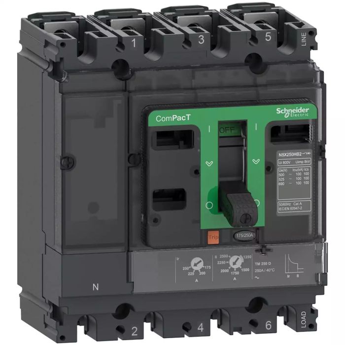 C10N4TM100 NSX100N 50kA AC 4P4D 100A TMD Schneider Electric c10n4tm100