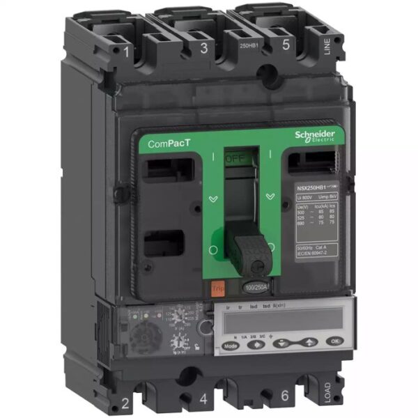 C25H36E250 NSX250H 70kA AC 3P3D 250A 6.2E Schneider Electric c25h36e250