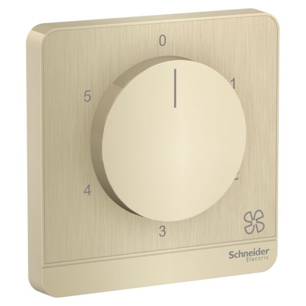 E8331FR350_GH_G8 | Fan Regulator, Avataron, 5 Steps 360 Degree, Metal Gold - Schneider Electric