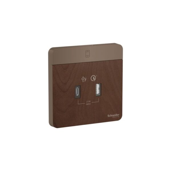 E8332ACQUSB_WD | 21W Type A+C, Pd+Qc3.0 Usb Charger, Wd - Schneider Electric