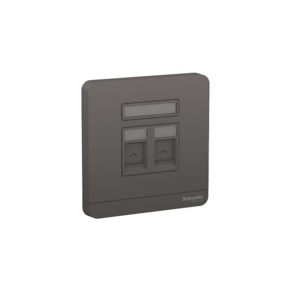 E8332RJS6_DG | 2G Rj45 Data Cat6, Shuttered, Dg - Schneider Electric