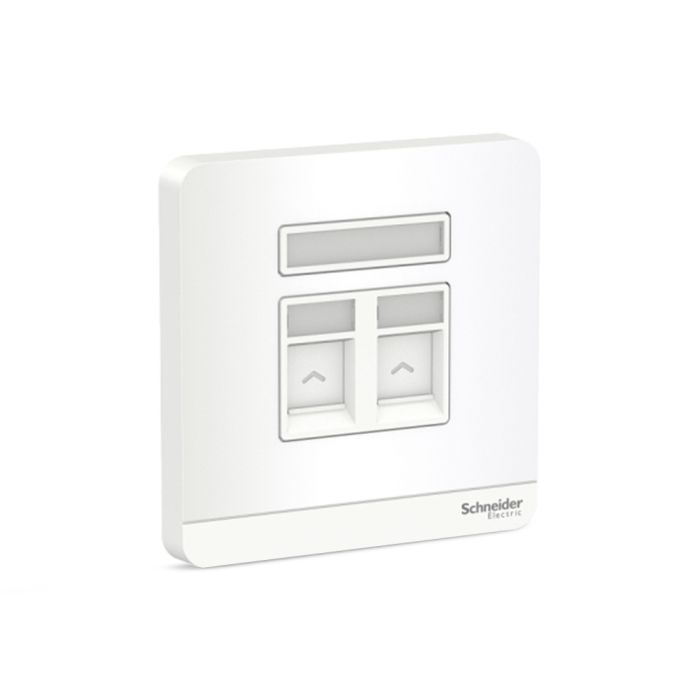 e8332rjs_we_01.jpg E8332RJS_WE | AvatarOn-2G S Keystone Wallplate (w/o Mod) WE - Schneider Electric - Image 1