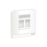 E8332TDRJS5_WE | Avataron-1G Tel + Rj45 Data Cat5E, Shuttered, We - Schneider Electric
