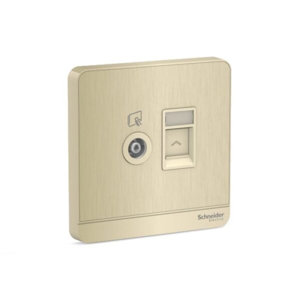 E8332TVRJS5_GH | Avataron-1G Tv+ Rj45 Data Cat5E, Shuttered, Gh - Schneider Electric