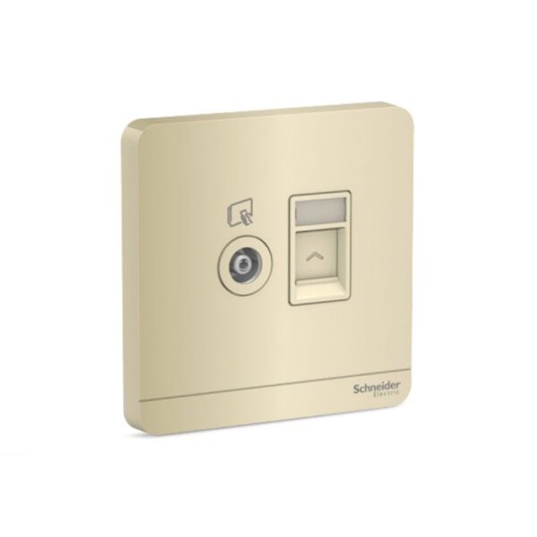 E8332TVRJS5_WG | Avataron-1G Tv+ Rj45 Data Cat5E, Shuttered, Wg - Schneider Electric