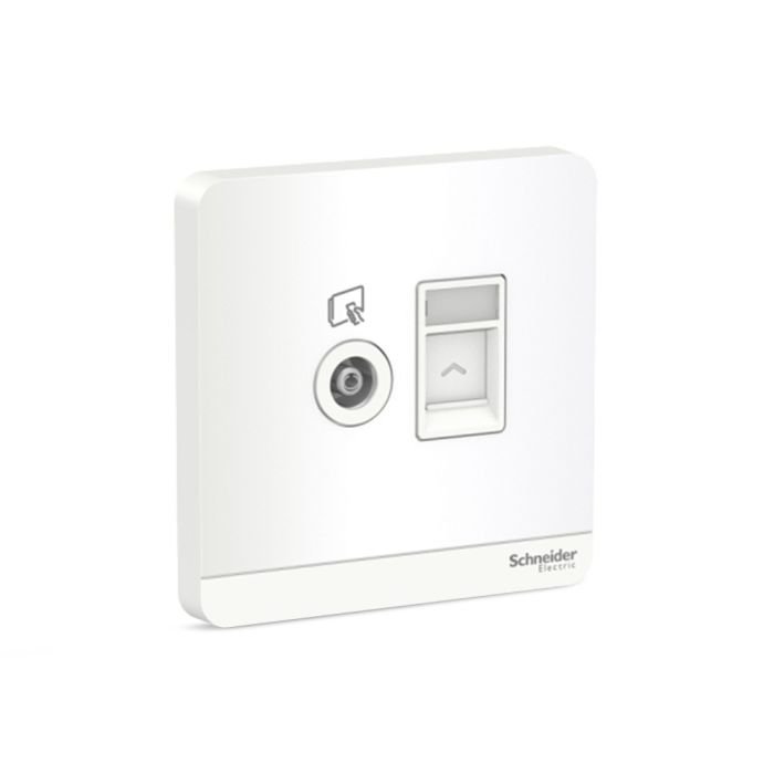 e8332tvrjs6_we_01.jpg E8332TVRJS6_WE | Avataron-1G Tv+ Rj45 Data Cat6, Shuttered, We - Schneider Electric - Image 1