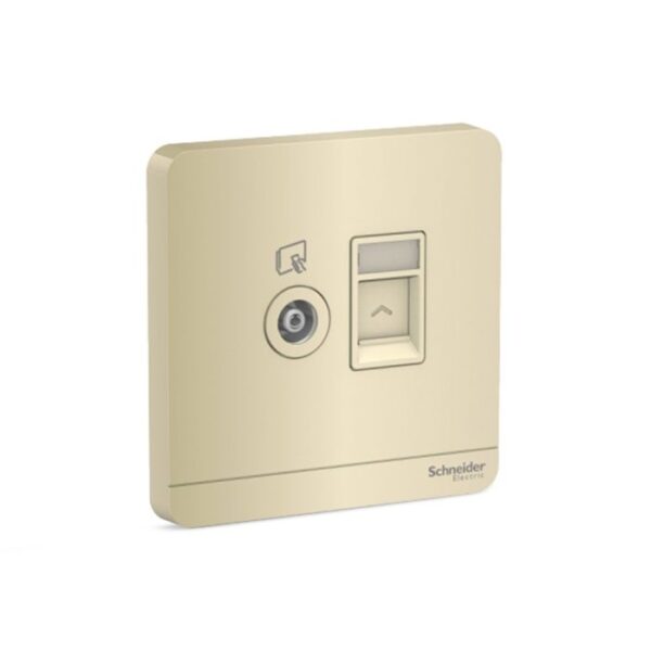 E8332TVRJS6_WG | Avataron-1G Tv+ Rj45 Data Cat6, Shuttered, Wg - Schneider Electric