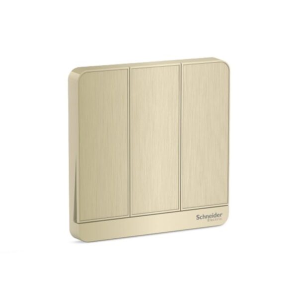 E8333L1LED_GH_G8 | Buy 16AX Gold Hairline 3G 1way Electrical Switch With LED - Schneider Electric - Schneider Electric