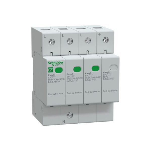 EZ9L33720 | Easy9 Surge Arrestor T2 3P-N 20kA 400V - Schneider Electric