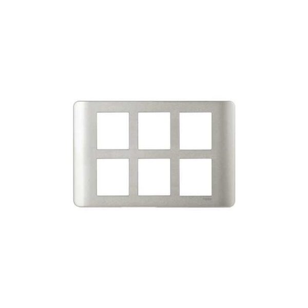 IN84012C(SA) | ZENcelo India - 12 Module Grid and Cover frame - Satin Silver - Schneider Electric