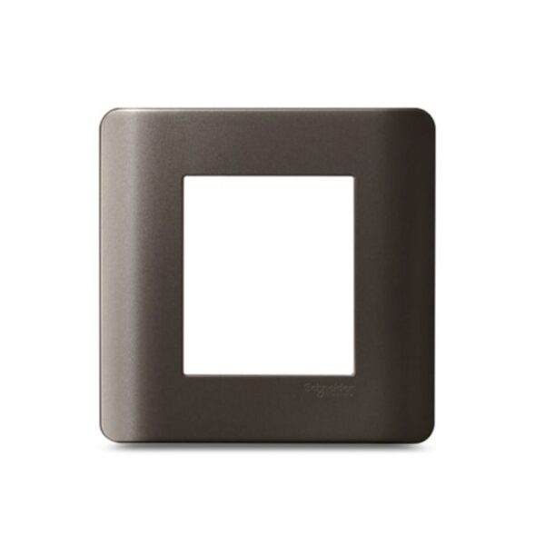 IN8402C(BZ) | ZENcelo India - 2 Module Grid and Cover frame - Dark Grey - Schneider Electric