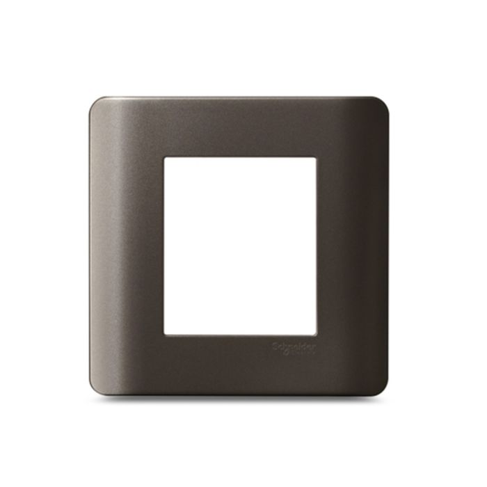 in8402c_bz.jpg.jpg IN8402C(BZ) | ZENcelo India - 2 Module Grid and Cover frame - Dark Grey - Schneider Electric - Image 1