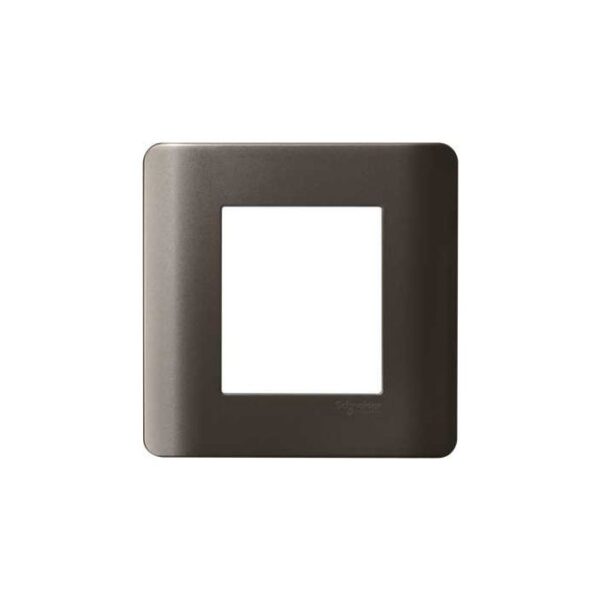IN8402C(SZ) | ZENcelo India - 2 Module Grid and Cover frame - Silver Bronze - Schneider Electric