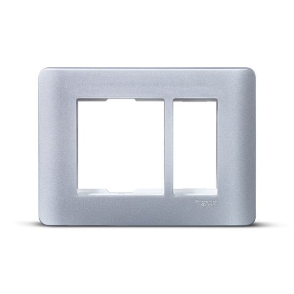 IN8403C(SA) | ZENcelo India - 3 Module Grid and Cover frame - Satin Silver - Schneider Electric