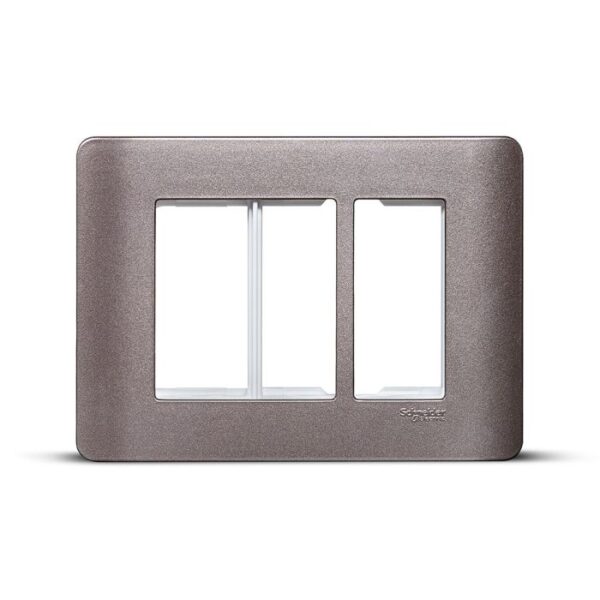 IN8403C(SZ) | ZENcelo India - 3 Module Grid and Cover frame - Silver Bronze - Schneider Electric