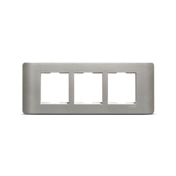 IN8406C(SA) | ZENcelo India - 6 Module Grid and Cover frame - Satin Silver - Schneider Electric