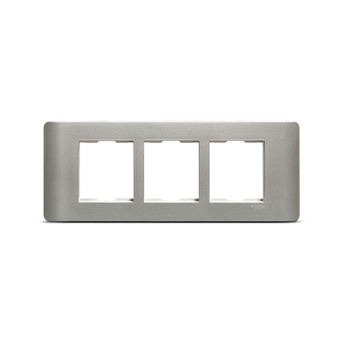 in8406c_sa_01.jpg IN8406C(SA) | ZENcelo India - 6 Module Grid and Cover frame - Satin Silver - Schneider Electric - Image 1