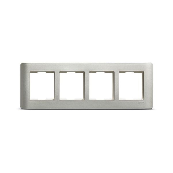 IN8408HC(SA) | ZENcelo India - 8 Module Grid and Cover frame - horizontal - Satin Silver - Schneider Electric