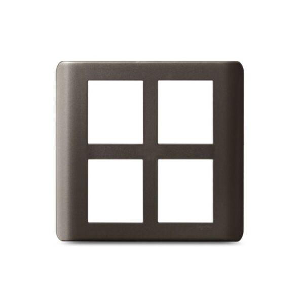 IN8408SC(BZ) | ZENcelo India - 8 Module Grid and Cover frame - Square - Dark Grey - Schneider Electric