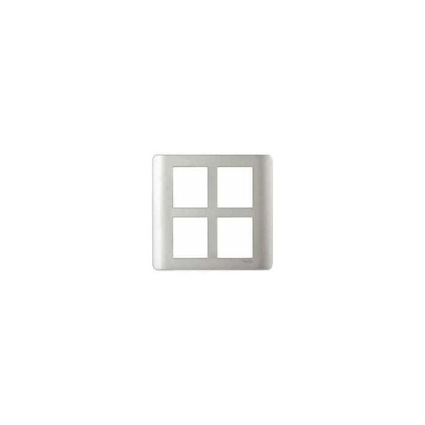 IN8408SC(SA) | ZENcelo India - 8 Module Grid and Cover frame - Square - Satin Silver - Schneider Electric