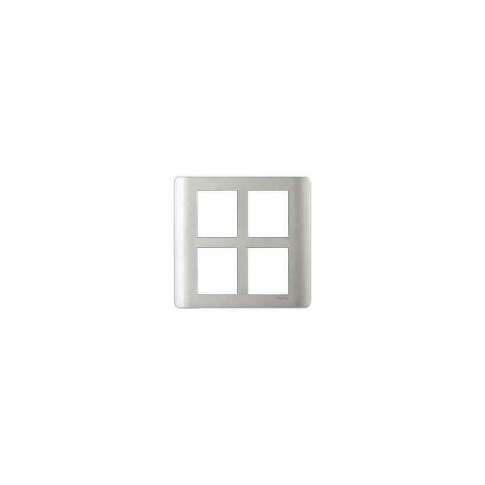 in8408sc_sa.jpg IN8408SC(SA) | ZENcelo India - 8 Module Grid and Cover frame - Square - Satin Silver - Schneider Electric - Image 1