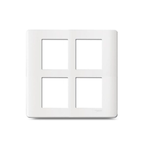 IN8408SC | ZENcelo India - 8 Module Grid and Cover frame - Square - White - Schneider Electric