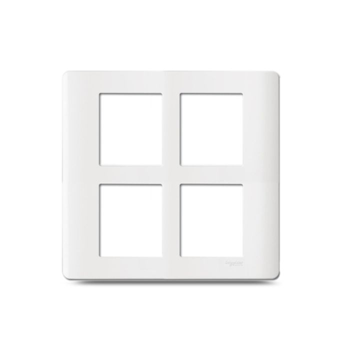 in8408sc_we.jpg.jpg IN8408SC | ZENcelo India - 8 Module Grid and Cover frame - Square - White - Schneider Electric - Image 1