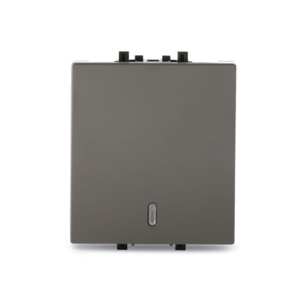 IN8421(BZ) | ZENcelo India - 6A 1 Way 2 Module Full Flat Switch with Indicator - Dark Grey - Schneider Electric