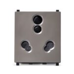 IN8426/16(BZ) | ZENcelo India - 6A/16A 3 Pin Socket with Shutter - Dark Grey - Schneider Electric