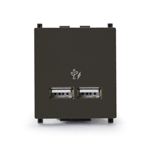 IN8432USB_BZ | Zencelo India-2.1A 5V Usb Charger,2 Module-Dark Grey - Schneider Electric