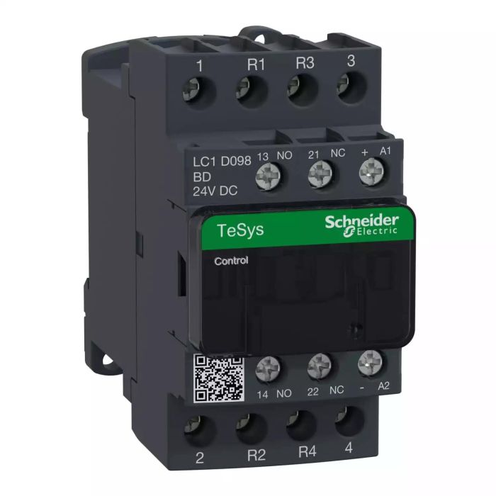 lc1d098bd.jpg LC1D098BD | TeSys 4P CTR 20A AC-1 2NO 2NC 24VDC COIL - Schneider Electric - Image 1