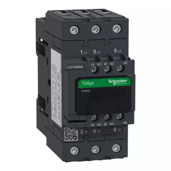 LC1D50AU7 | TeSys 3P EVLK CTR 50A 22KW AC3 240VAC - Schneider Electric