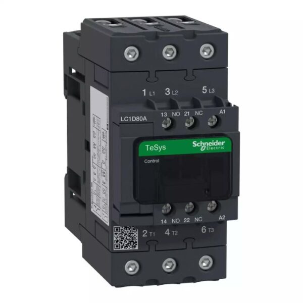 LC1D80AU7 | TeSys 3P EVLK CTR 80A 37KW AC3 240VAC - Schneider Electric