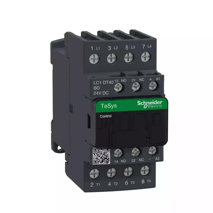 lc1dt40bd.jpg LC1DT40BD | TeSys 4P CONTACTOR 40A AC-1 24VDC COIL - Schneider Electric - Image 1