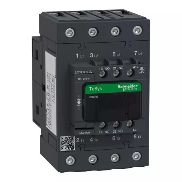 LC1DT60ABD | TeSys 4P EVLK CONTACTOR 60A AC1 24VDC - Schneider Electric