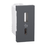 UNSACUSB1P1M_GY | 2.4A 5V A+C Usb Charger, 1 Module, Grey - Schneider Electric