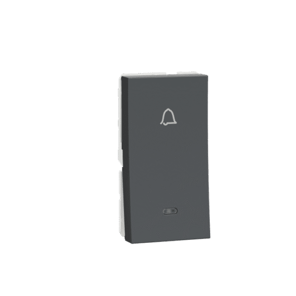 MLBPI1M_AN | Bell Press Switch, Miluz Lara, 6A, Indicator, 1 Module, Anthracite - Schneider Electric