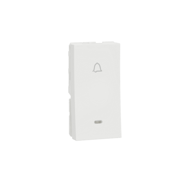 MLBPI1M_WH | Bell Press Switch, Miluz Lara, 6A, Indicator, 1 Module, White - Schneider Electric