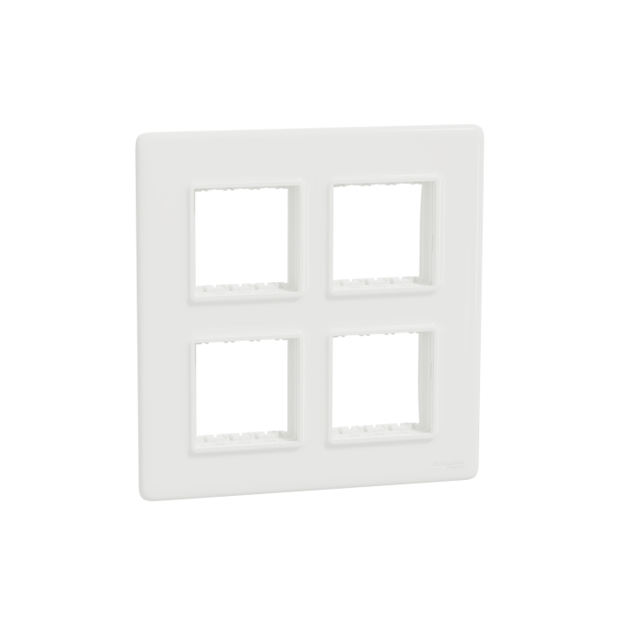 mlcp8ms_wh_0001.png MLCP8MS_WH | Cover Frame, Miluz Lara, 8 Module, Square, White - Schneider Electric - Image 1
