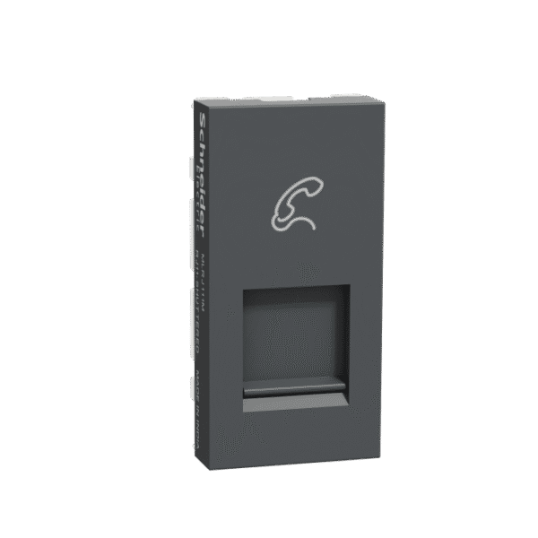 MLRJ111M_AN | Telephone Socket, Miluz Lara, Rj11, With Shutter, 1 Module, Anthracite - Schneider Electric