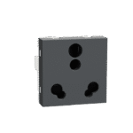MLSO6162M3P_AN | Socket Outlet, Miluz Lara, 16A, 3 Pin, 2P+E, With Shutter, 2 Module, Anthracite - Schneider Electric
