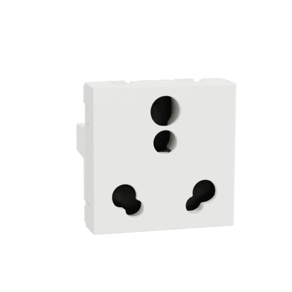 MLSO6162M3P_WH | Socket Outlet, Miluz Lara, 16A, 3 Pin, 2P+E, With Shutter, 2 Module, White - Schneider Electric