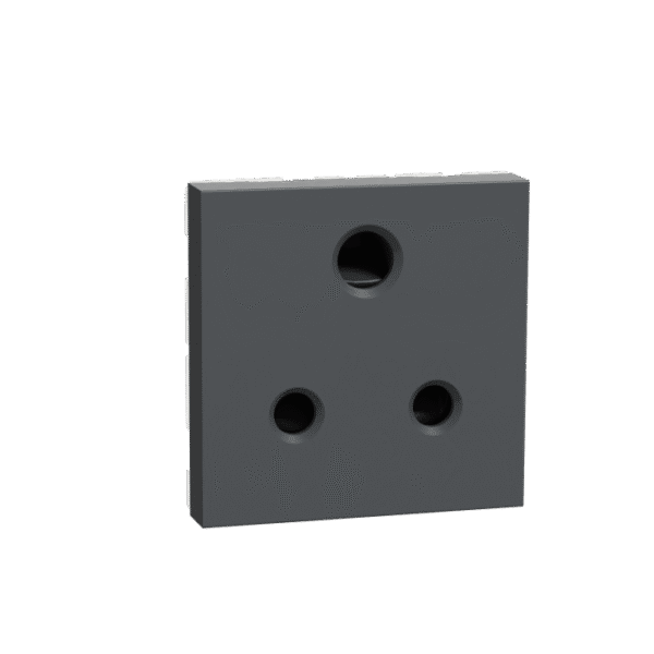 MLSO62M3P_AN | Socket Outlet, Miluz Lara, 6A, 3 Pin, 2P+E, With Shutter, 2 Module, Anthracite - Schneider Electric