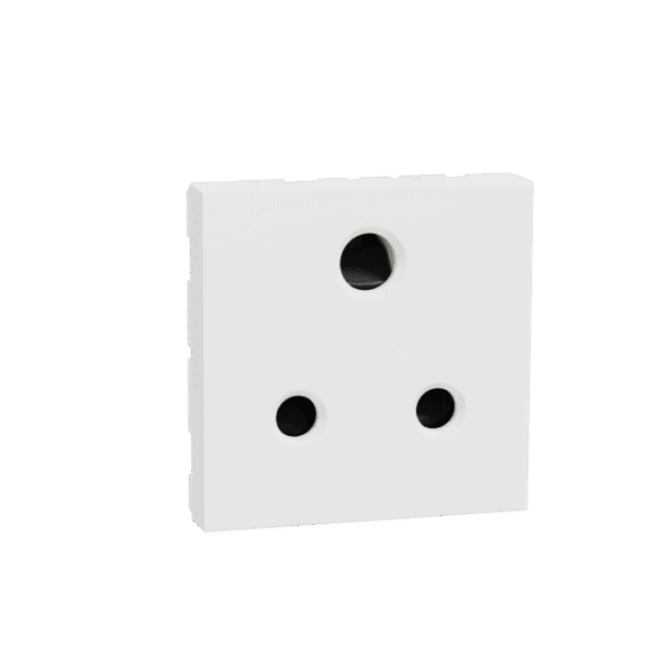 MLSO62M3P_WH | Socket Outlet, Miluz Lara, 6A, 3 Pin, 2P+E, With Shutter, 2 Module, White - Schneider Electric