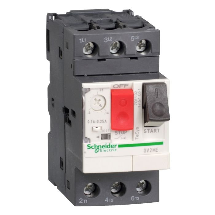 mpcb_tesys.jpg GV2LE03 | GV2 MOTOR CB MAGNETIC 0.4A TOGGLE SWITCH - Schneider Electric - Image 1