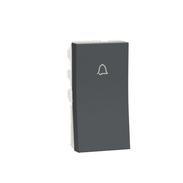 MZBP1M_AN | Bell Press Switch, Miluz Zeta, 6A, 1 Module, Anthracite - Schneider Electric